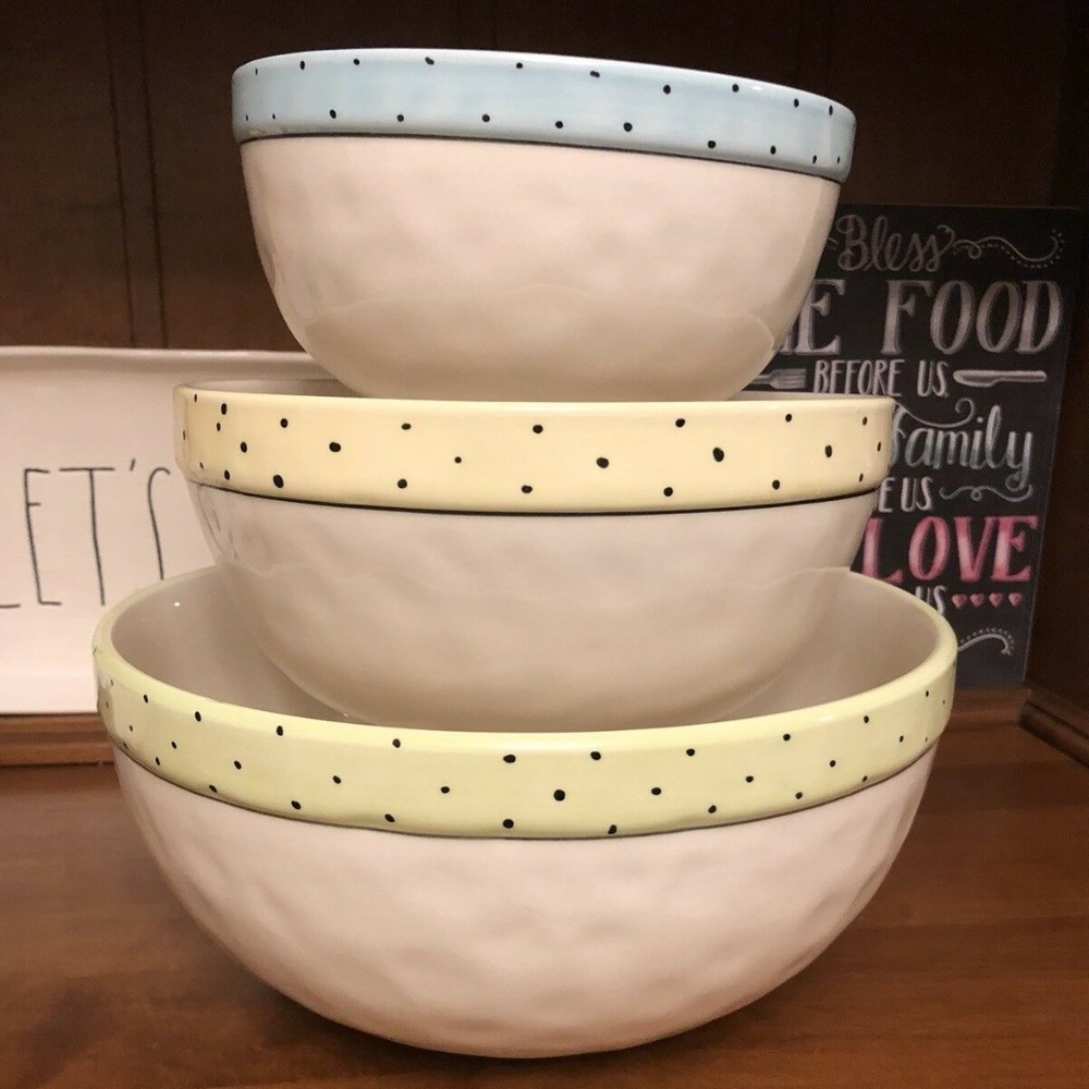 RAE DUNN PINCH DASH MIX 3 PIECE MIXING BOWL SET